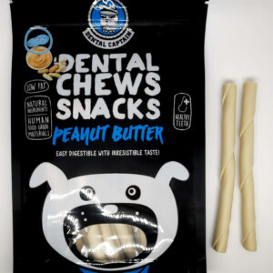Dental Captain White Non-rawhide Twisted Stick Dog Treats (Peanut Butter)